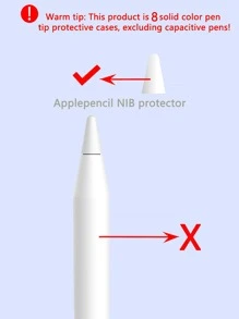 8pcs Solid Tip Compatible With Apple Pencil 1/2 - White - View 5