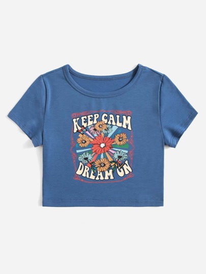 Floral Print Crop Tee