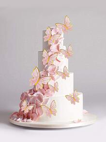 50 piezas Decoración de pastel con diseño de mariposa - Multicolor - Ver 3