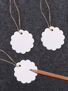 50个普通礼品包装标签情人节 - 白色 - 查看 1