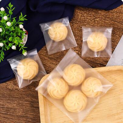 100 件透明饼干包装袋学校用品食品袋食品盒适用于糖果巧克力饼干等。