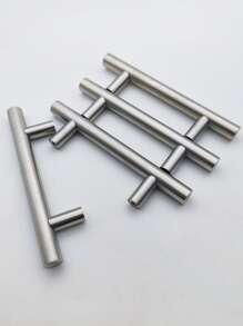 Tay nắm tủ inox (lỗ trung tâm 76mm) cho tủ quần áo và cửa tủ - Bạc - Xem 2