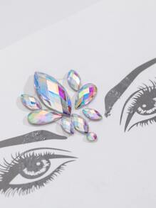 Party Joy ملصقات وشم وجه حجر الراين ورقة واحدة - متعدد الألوان - مشاهدة 3