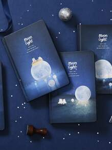 1pc Planet Print Glow In The Dark Random Notebook - Multicolor - View 3
