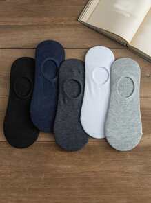 5pairs Men Solid Invisible Socks