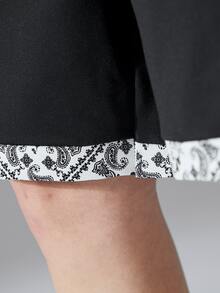 Manfinity Men Paisley Print Drawstring Waist Shorts - Black - View 7