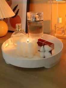 1 Đồng Màu Để Bàn Khay Chứa, Bắc Âu Nhựa Hình Tròn Khay Chứa Cho Bàn Làm Việc - trắng - Xem 6
