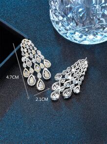 DV JEWELRY Bông tai giọt nước Khối Zirconia - Nhiều màu - Xem 3
