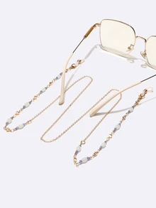 Cadena para gafas con diseño de cuenta - Dorado - Ver 2