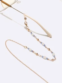 Cadena para gafas con diseño de cuenta - Dorado - Ver 3