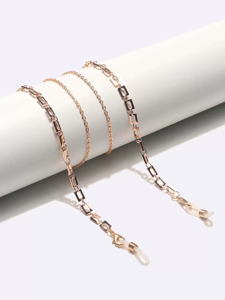 Phụ kiện trang trí hình học tiệc tùng Kính mắt xích cho phụ nữ - Vàng - Xem 1