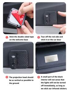 1pc LED Car Door Welcome Laser Projector - Black - View 5