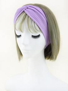 4pcs Women's Solid Color Criss-cross Headbands & Striped Hairbands Suitable For Daily Wear - Multicolor - View 2