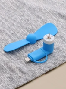 1 pieza Ventilador de teléfono de doble puerto - Azul - Ver 2