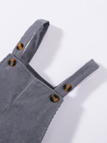 SHEIN Toddler Boys Dual Pocket Overall Jumpsuit - Dark Grey - View 5