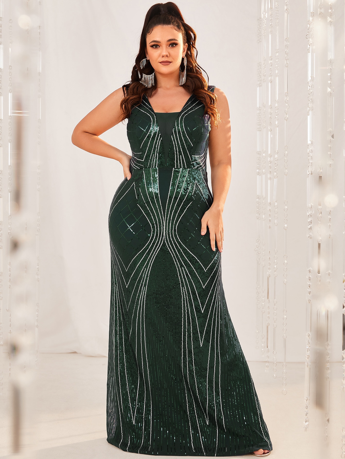Sequin maxi evening gown