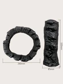 Cubierta de volante con diseño de corona de coche - Negro - Ver 3