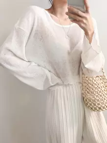 DAZY Áo nữ màu trơn Giải trí - trắng - Xem 1