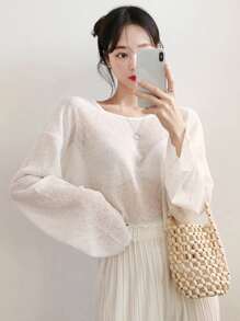 DAZY Áo nữ màu trơn Giải trí - trắng - Xem 4