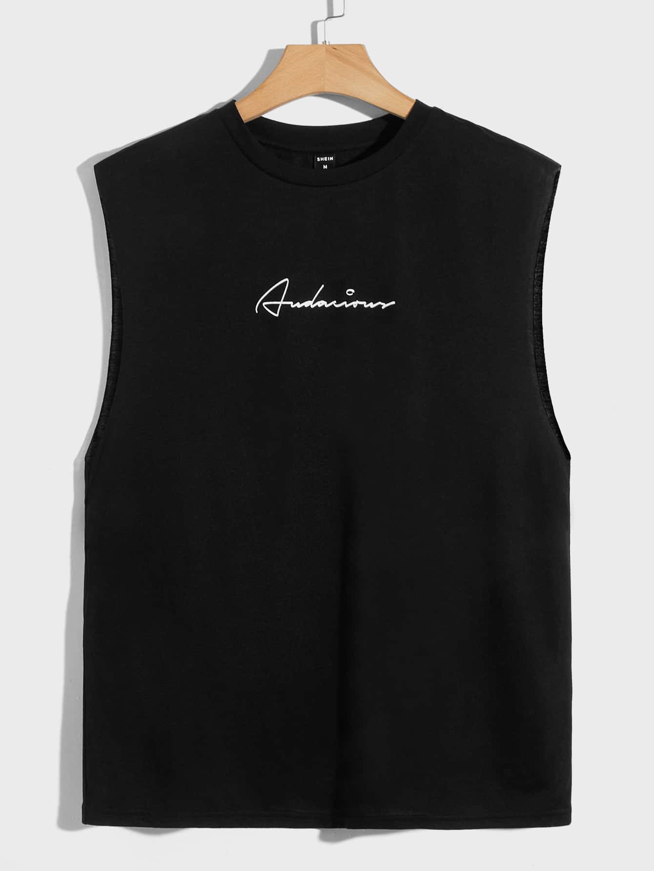 Manfinity VCAY Men Letter Graphic Tank Top - Black - View 1