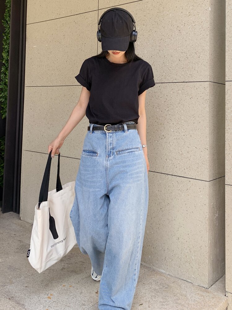 DAZY Oval Buckle Belt - Black - View 9