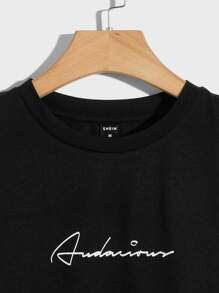 Manfinity VCAY Men Letter Graphic Tank Top - Black - View 3