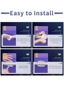 8 piezas Pegatina de manija de puerta de coche con diseño de diamante de imitación - Plateado - Ver 5