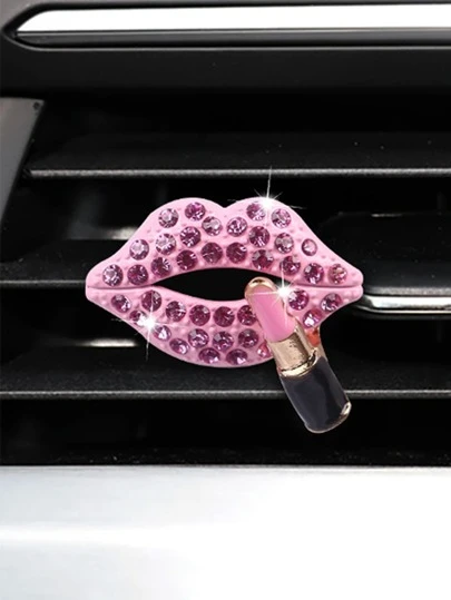 水鑽嘴唇設計汽車出風口裝飾物