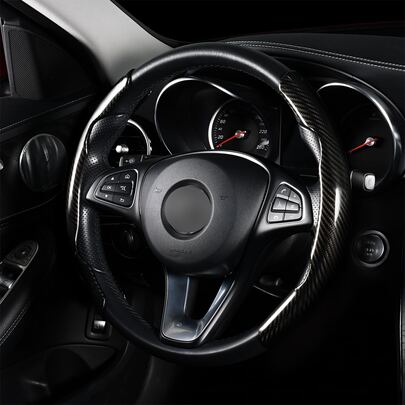 2pcs Solid Car Steering Wheel Cover