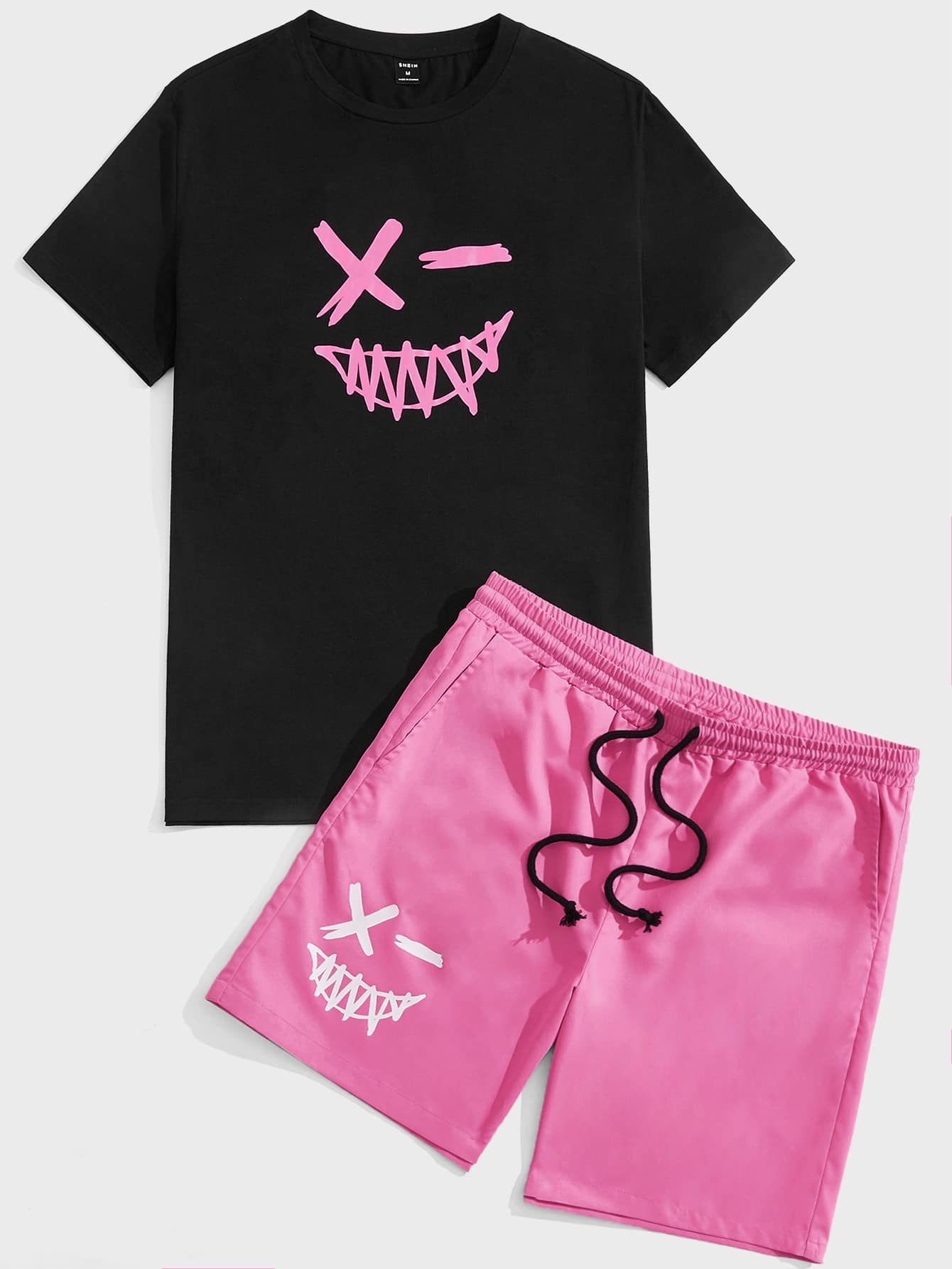 Manfinity VCAY Nam Bộ quần đùi & áo sơ mi Bông Đồ họa Hoạt hình - Nhiều màu - Xem 1