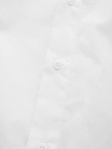 Manfinity NiteLyfe Nam Áo sơ mi Bông Chất rắn Ngực đơn Không nút Curved Hem - trắng - Xem 4
