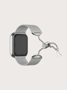 Dây đeo Milanese thời trang có thể điều chỉnh bằng thép không gỉ Tương thích với Apple Watch thế hệ 1-8 - Bạc - Xem 2