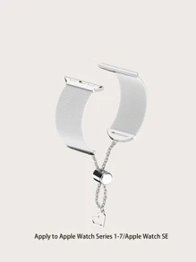 Dây đeo Milanese thời trang có thể điều chỉnh bằng thép không gỉ Tương thích với Apple Watch thế hệ 1-8 - Bạc - Xem 3