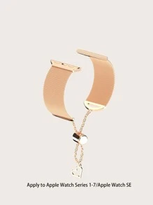 Correa milanesa ajustable y de moda de acero inoxidable compatible con Apple Watch1 ~ 8 Series - Oro rosa - Ver 3