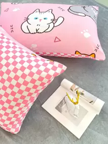 Cartoon Cat Pattern Duvet Cover Set Without Filler - Multicolor - View 9