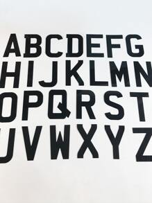 1 件字母图形镜面墙贴最佳礼物 - 黑色 - 查看 4