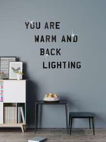 1 件字母图形镜面墙贴最佳礼物 - 黑色 - 查看 8