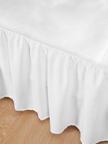 Plain Bed Skirt - White - View 6