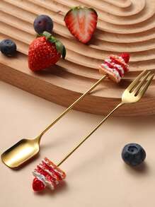 2入組不銹鋼叉和湯匙