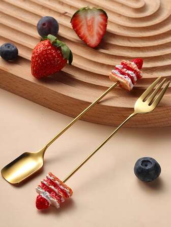 2入組不銹鋼叉和湯匙
