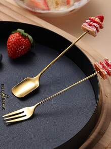 2入組不銹鋼叉和湯匙