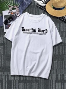 ROMWE MEN Guys Butterfly & Floral Print Tee - White - View 2