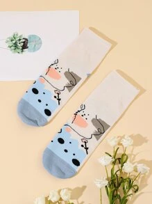 Calcetines con estampado de dibujos animados - Multicolor - Ver 1