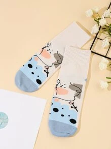 Calcetines con estampado de dibujos animados - Multicolor - Ver 2