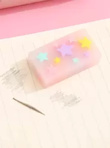 1/2/4pcs Jelly Semi-Transparent Star Erasers, Random Assort Back To School
