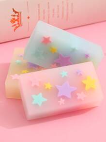 1/2/4pcs Jelly Semi-Transparent Star Erasers, Random Assort Back To School
