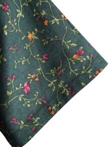 Manfinity RSRT Men Ditsy Floral Button Front Shirt Without Tee - Dark Green - View 3