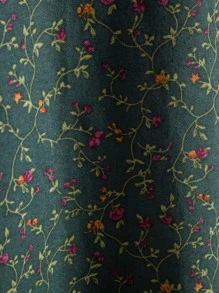 Manfinity RSRT Men Ditsy Floral Button Front Shirt Without Tee - Dark Green - View 6