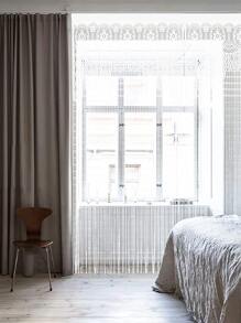 1pc Lace Tassel Door Curtain - White - View 3