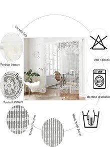 1pc Lace Tassel Door Curtain - White - View 5